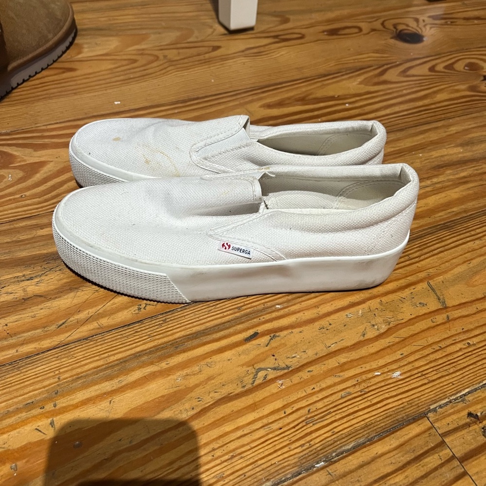 Superga White Slip-On Sneakers